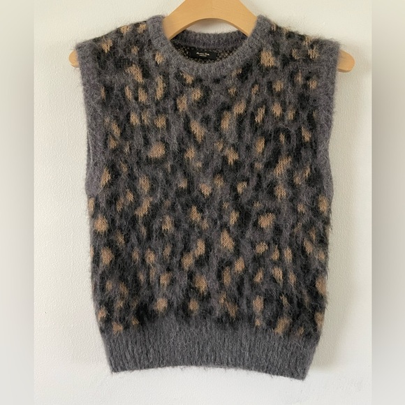 Massimo Dutti Italy Alpaca Wool Blend Animal Print Sweater XS Sleeveless $298 - Picture 2 of 10